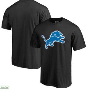 NEW! Fanatics Detroit Lions Primary Logo 2 T-Shirt - Black - Size XL